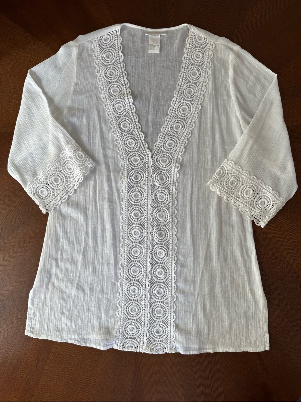 La Blanca - White Crochet-Trim Swim Cover-Up